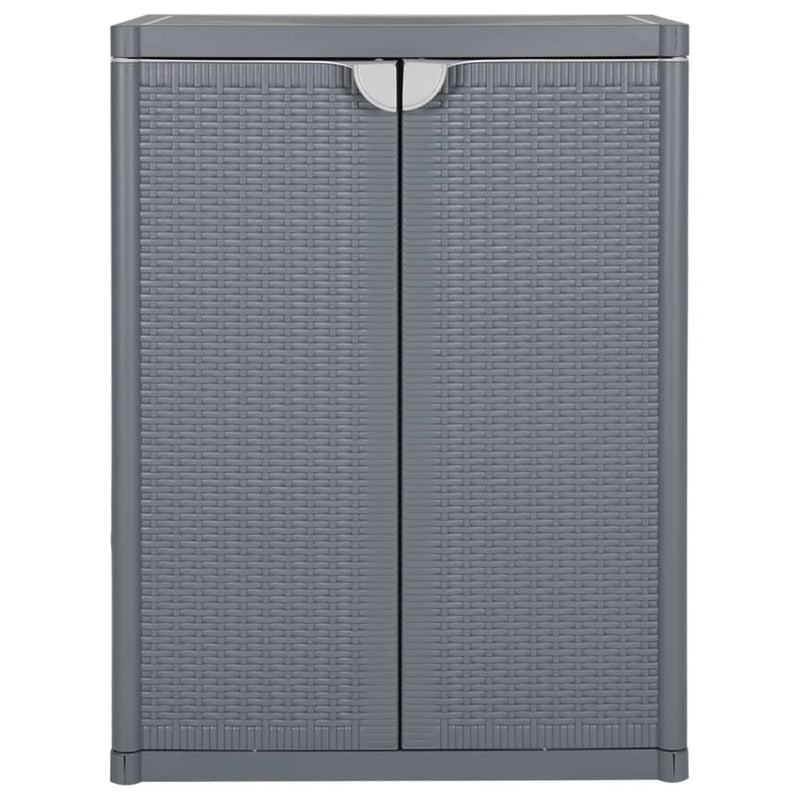 vidaXL szürke PP rattan kerti tárolószekrény 65 x 45 x 88 cm