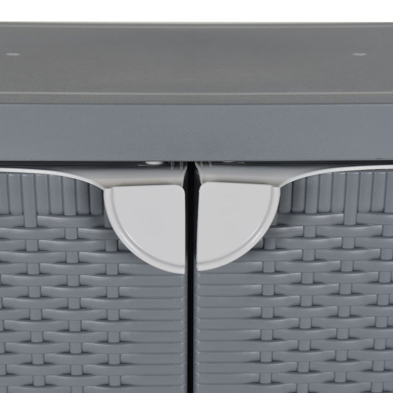 vidaXL szürke PP rattan kerti tárolószekrény 65 x 45 x 88 cm