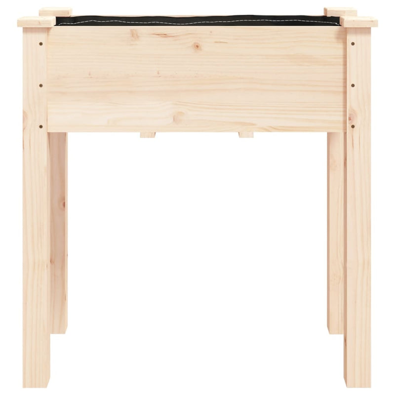 vidaXL tömör fenyőfa kerti ültetőláda béléssel 71 x 37 x 76 cm