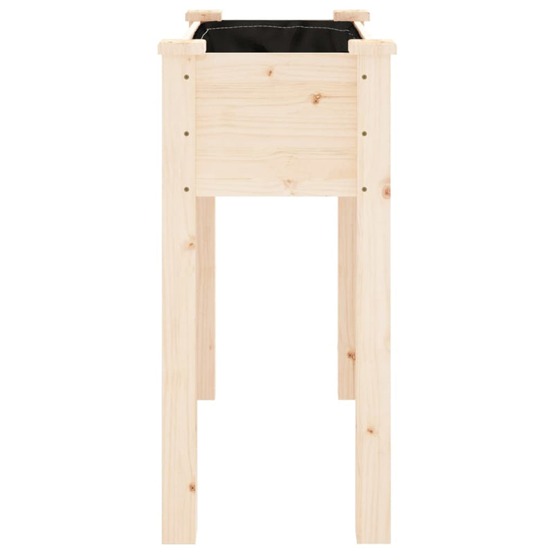 vidaXL tömör fenyőfa kerti ültetőláda béléssel 71 x 37 x 76 cm