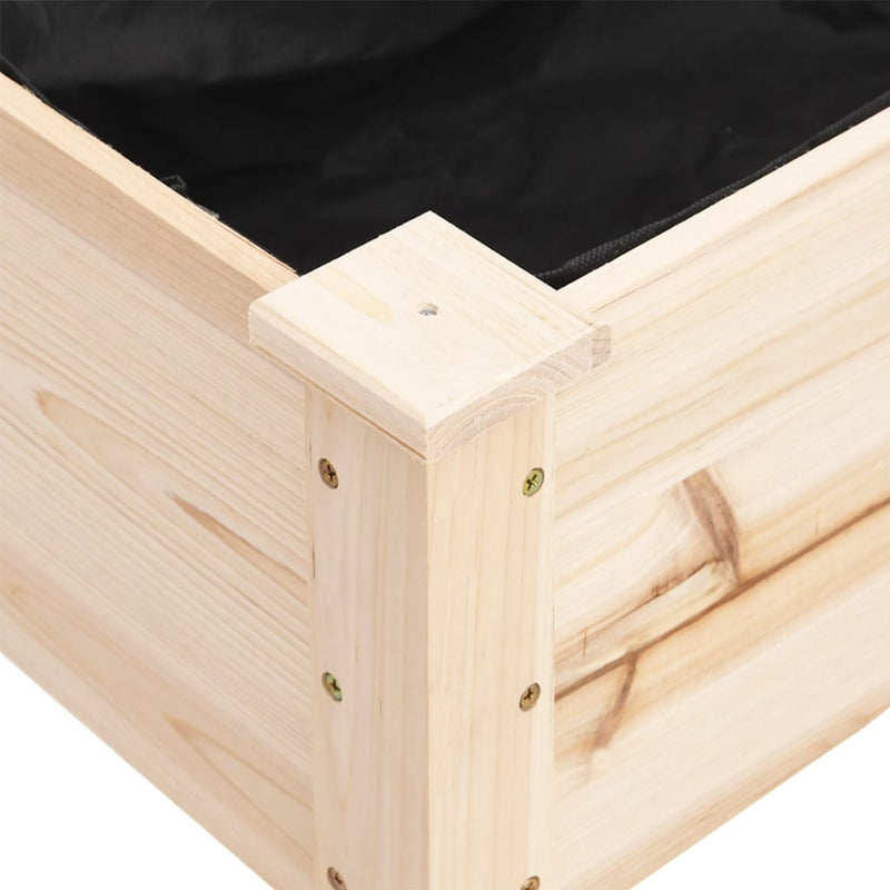 vidaXL tömör fenyőfa kerti ültetőláda béléssel 71 x 37 x 76 cm