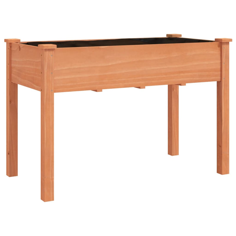 vidaXL barna tömör fenyőfa kerti ültetőláda béléssel 118 x 59 x 76 cm