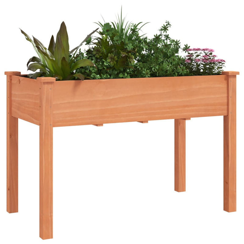 vidaXL barna tömör fenyőfa kerti ültetőláda béléssel 118 x 59 x 76 cm