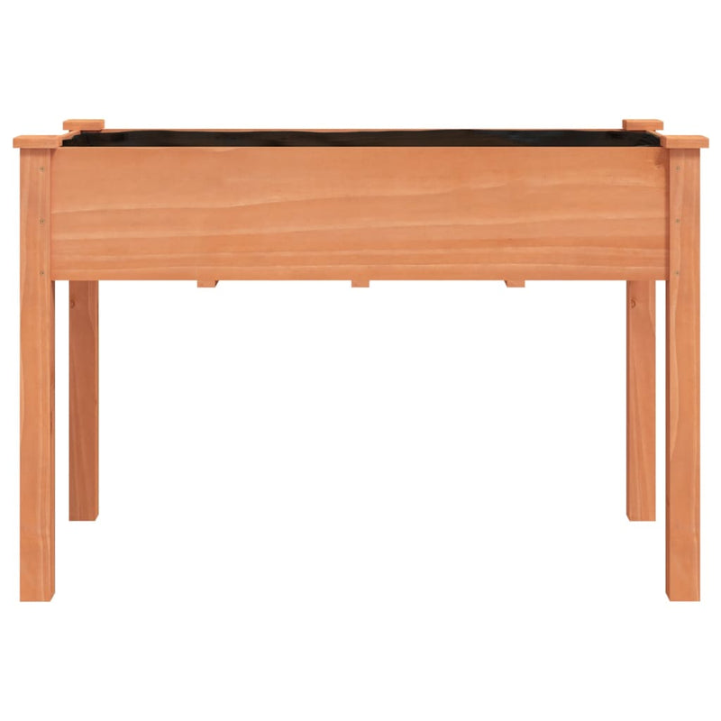 vidaXL barna tömör fenyőfa kerti ültetőláda béléssel 118 x 59 x 76 cm