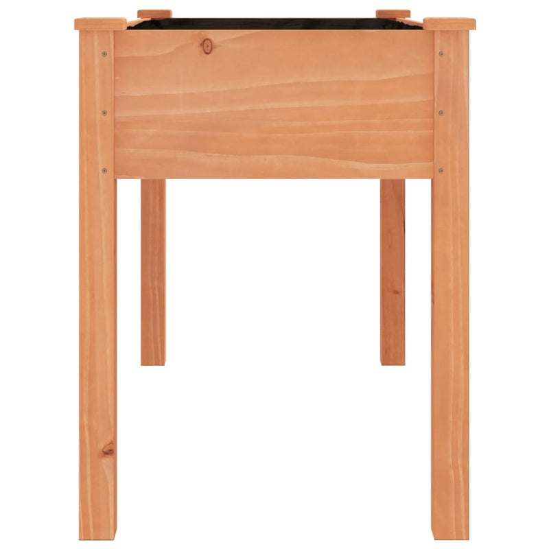 vidaXL barna tömör fenyőfa kerti ültetőláda béléssel 118 x 59 x 76 cm