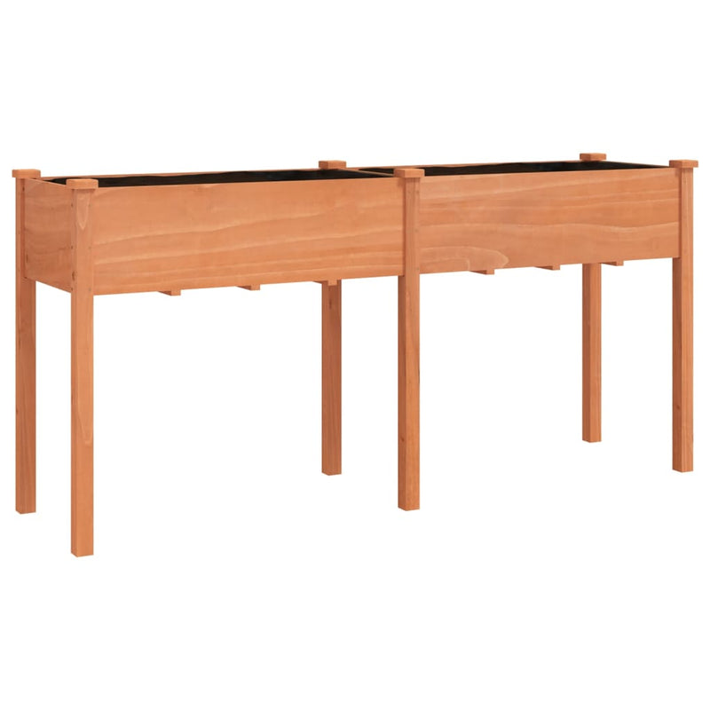 vidaXL barna tömör fenyőfa kerti ültetőláda béléssel 161x45x76 cm