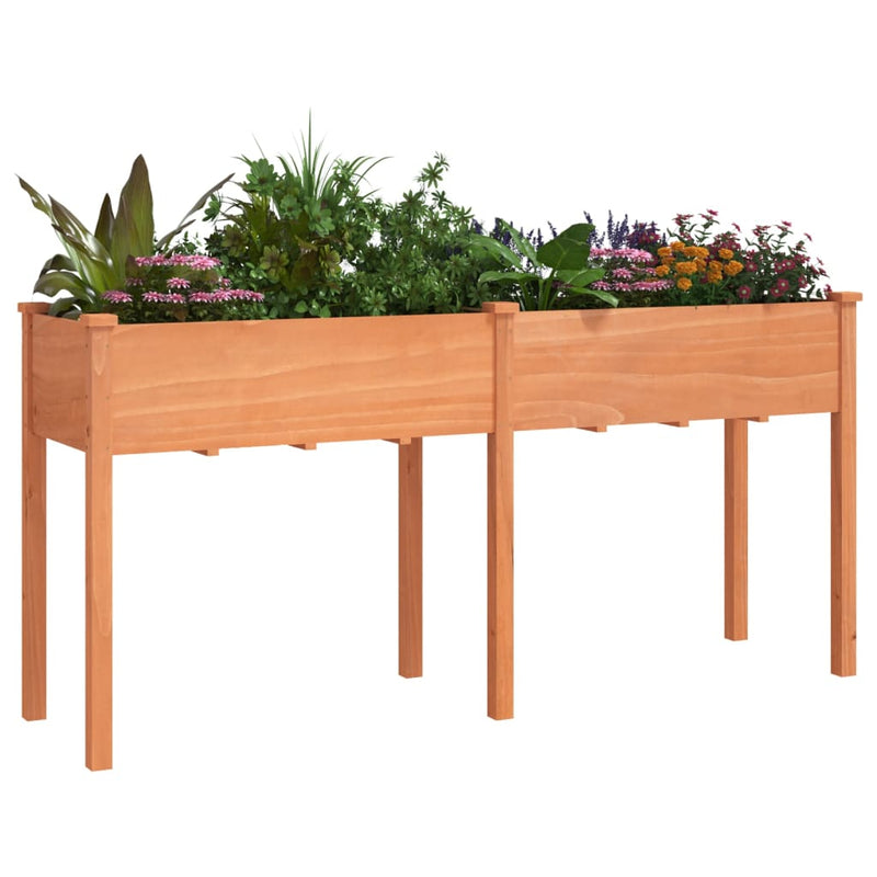 vidaXL barna tömör fenyőfa kerti ültetőláda béléssel 161x45x76 cm