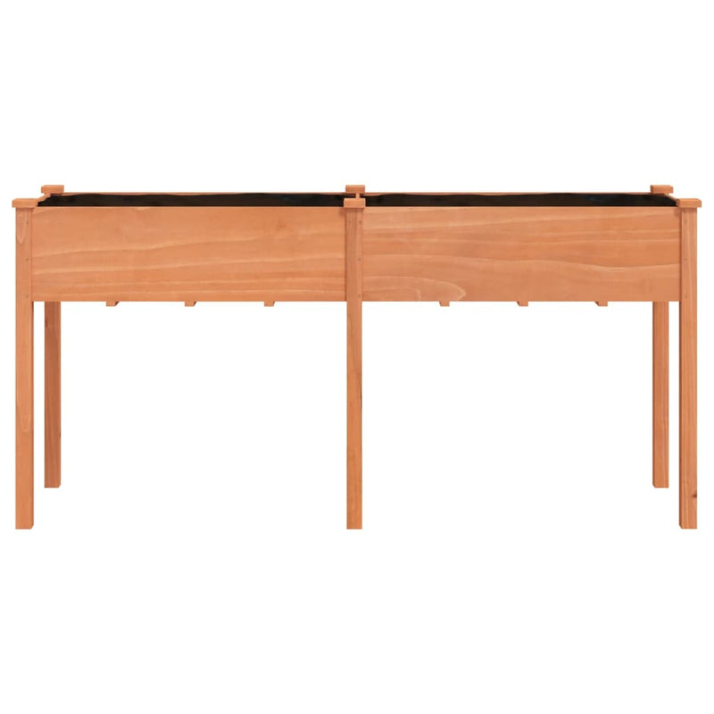 vidaXL barna tömör fenyőfa kerti ültetőláda béléssel 161x45x76 cm