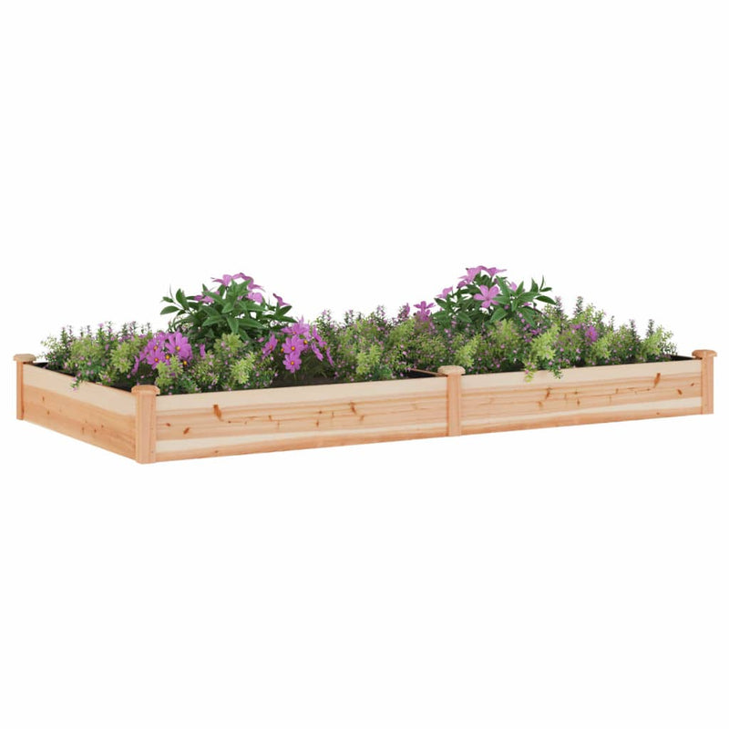 vidaXL tömör fenyőfa kerti magaságyás béléssel 240x120x25 cm