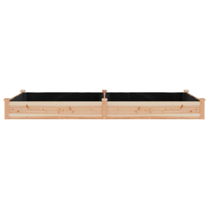 vidaXL tömör fenyőfa kerti magaságyás béléssel 240x120x25 cm