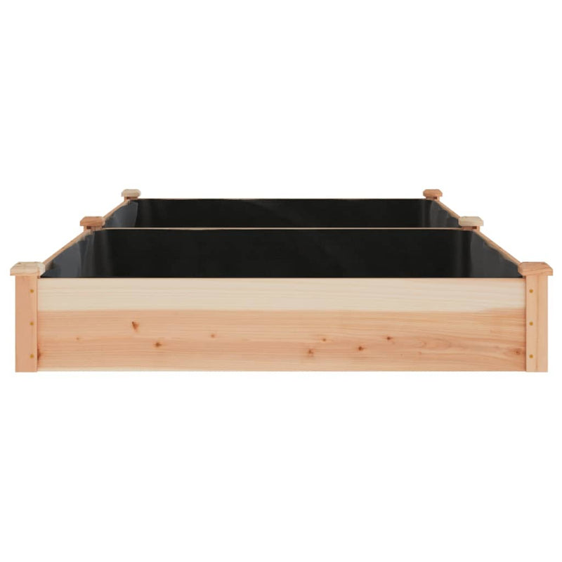 vidaXL tömör fenyőfa kerti magaságyás béléssel 240x120x25 cm