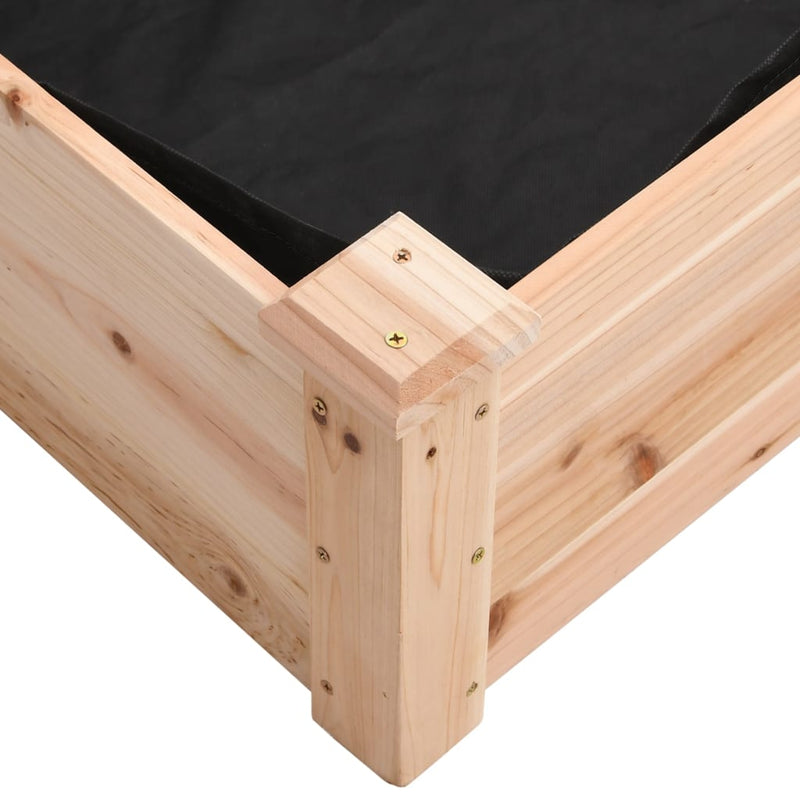 vidaXL tömör fenyőfa kerti magaságyás béléssel 240x120x25 cm