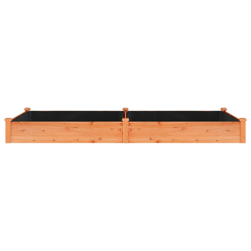 vidaXL barna tömör fenyőfa kerti magaságyás béléssel 240x120x25 cm