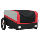 vidaXL fekete-piros vas kerékpár-utánfutó 30 kg