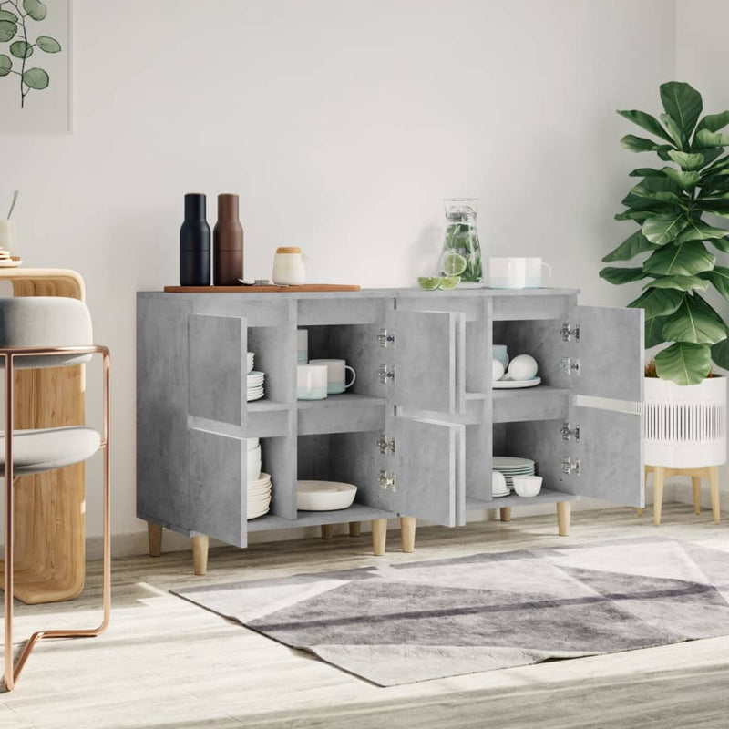 vidaXL 2 db betonszürke szerelt fa tálalószekrény 60 x 35 x 70 cm
