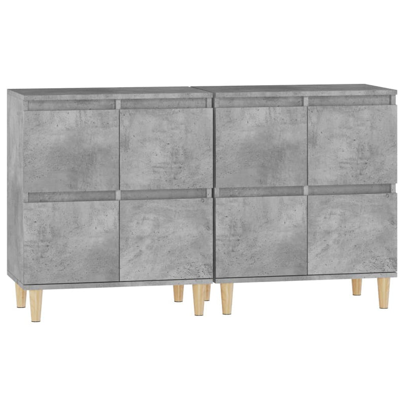 vidaXL 2 db betonszürke szerelt fa tálalószekrény 60 x 35 x 70 cm