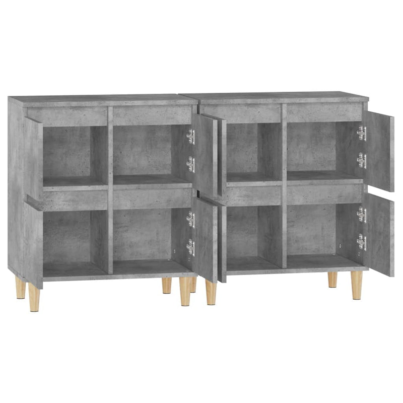 vidaXL 2 db betonszürke szerelt fa tálalószekrény 60 x 35 x 70 cm