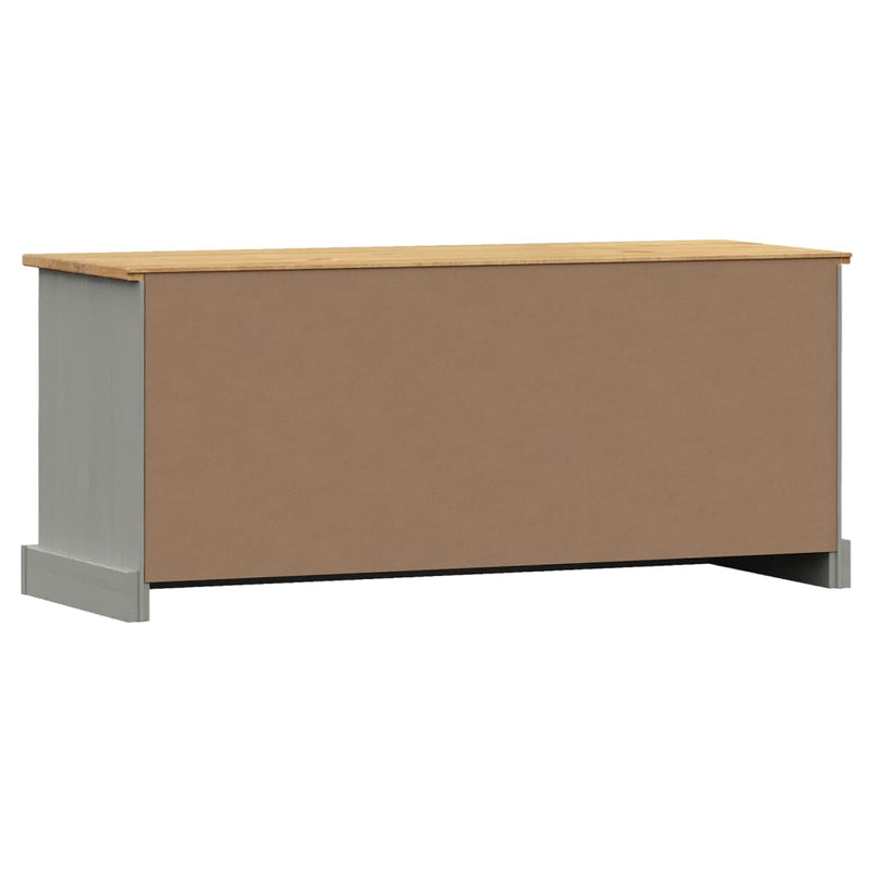 vidaXL VIGO szürke tömör fenyőfa cipőtároló pad 106 x 35 x 45 cm