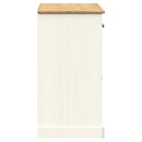 vidaXL VIGO fehér tömör fenyőfa fiókos tálalószekrény 113x40x75 cm