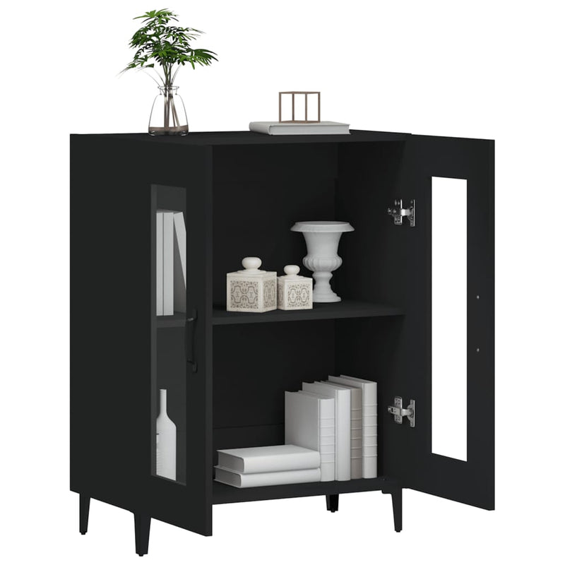 vidaXL fekete szerelt fa tálalószekrény 69,5 x 34 x 90 cm