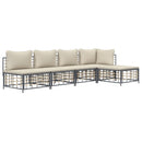 vidaXL 5 részes antracitszürke polyrattan kerti ülőgarnitúra párnákkal