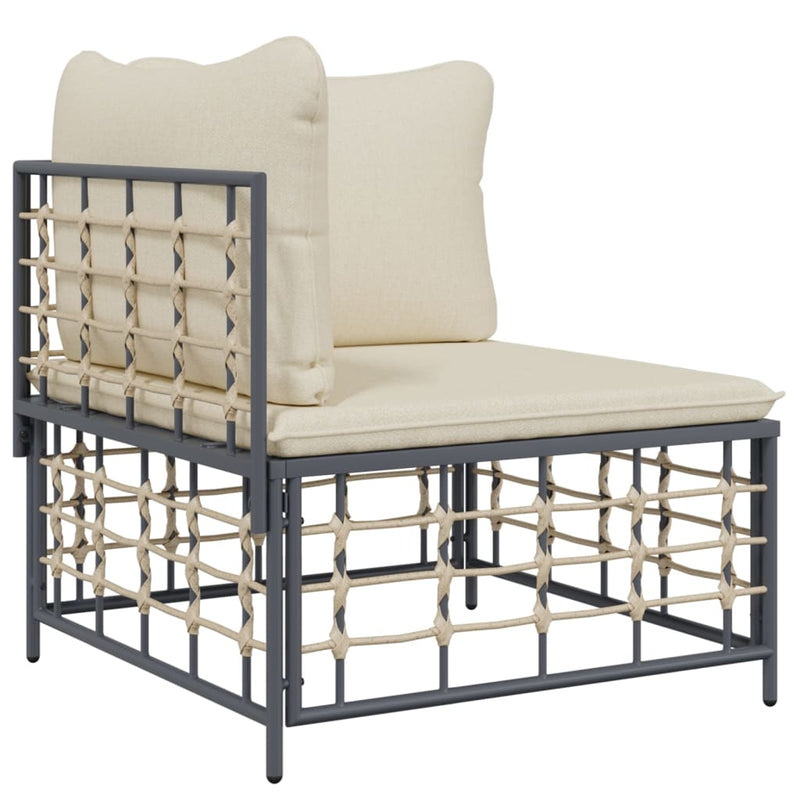 vidaXL 10 részes antracitszürke polyrattan kerti ülőgarnitúra párnával