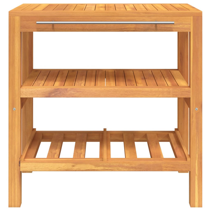 vidaXL tömör fa fürdőszobai pipereszekrény 2 polccal 74 x 45 x 75 cm