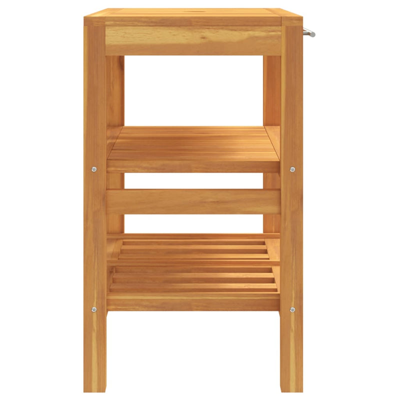 vidaXL tömör fa fürdőszobai pipereszekrény 2 polccal 74 x 45 x 75 cm