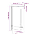 vidaXL fehér tömör fenyőfa bárasztal 50 x 50 x 110 cm