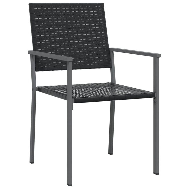 vidaXL 4 db fekete polyrattan kerti szék párnával 54x62,5x89 cm