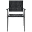 vidaXL 4 db fekete polyrattan kerti szék párnával 54x62,5x89 cm