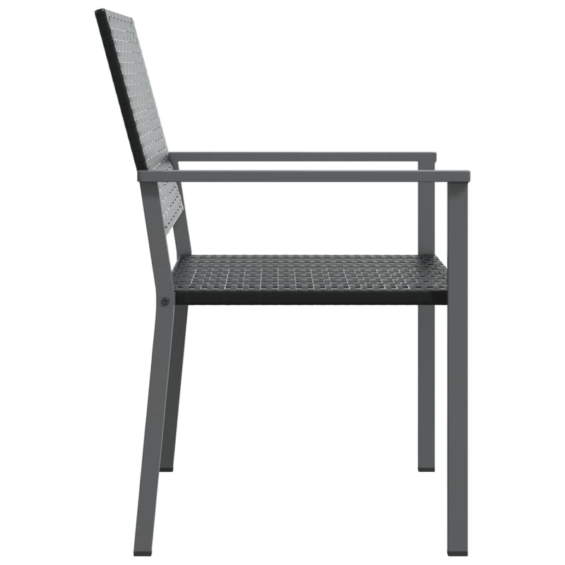 vidaXL 4 db fekete polyrattan kerti szék párnával 54x62,5x89 cm