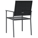 vidaXL 4 db fekete polyrattan kerti szék párnával 54x62,5x89 cm