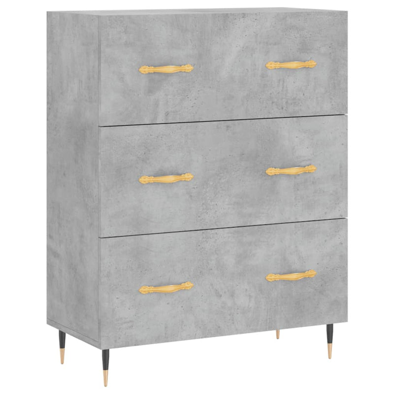 vidaXL betonszürke szerelt fa tálalószekrény 69,5 x 34 x 90 cm