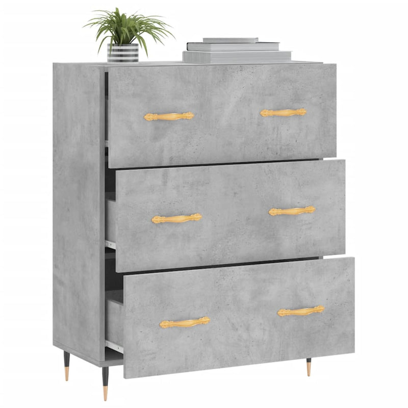 vidaXL betonszürke szerelt fa tálalószekrény 69,5 x 34 x 90 cm