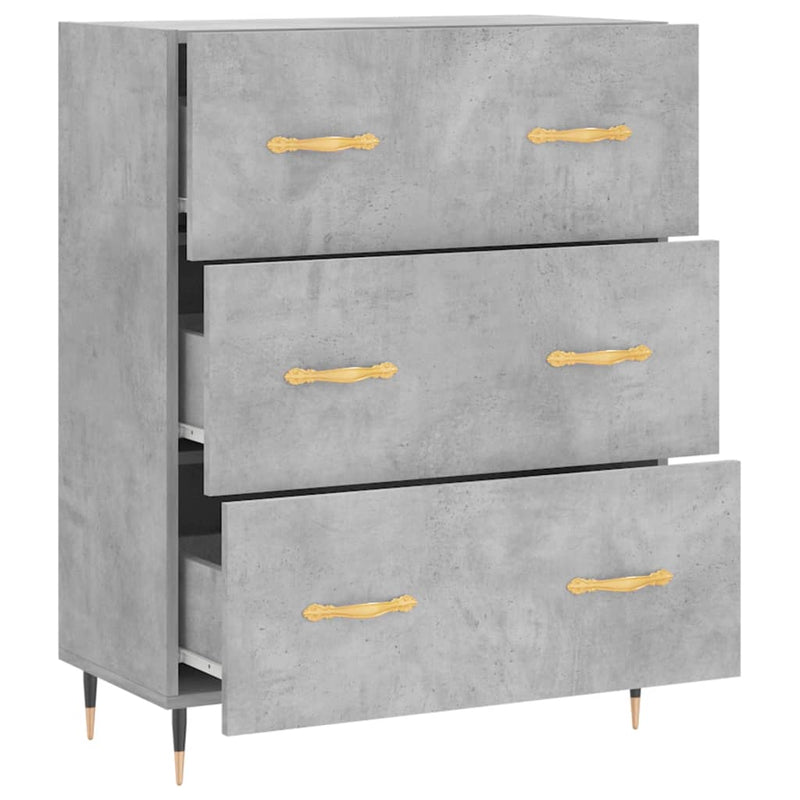 vidaXL betonszürke szerelt fa tálalószekrény 69,5 x 34 x 90 cm