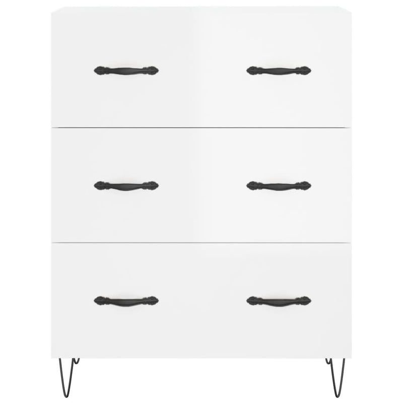 vidaXL magasfényű fehér szerelt fa tálalószekrény 69,5 x 34 x 90 cm