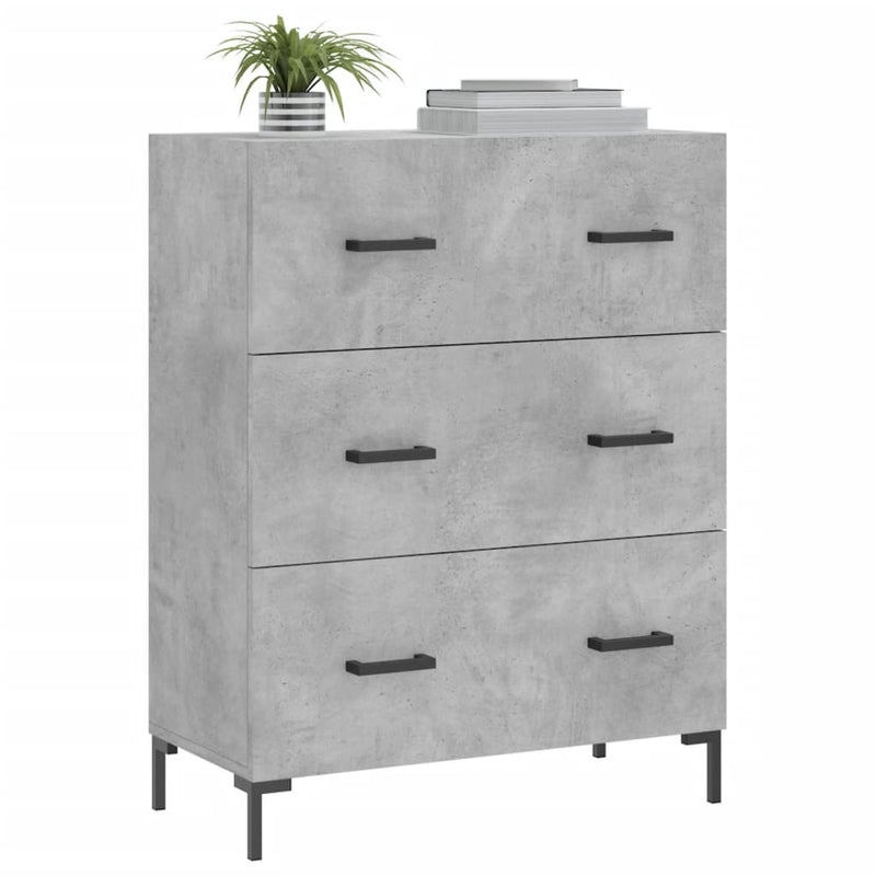 vidaXL betonszürke szerelt fa tálalószekrény 69,5 x 34 x 90 cm
