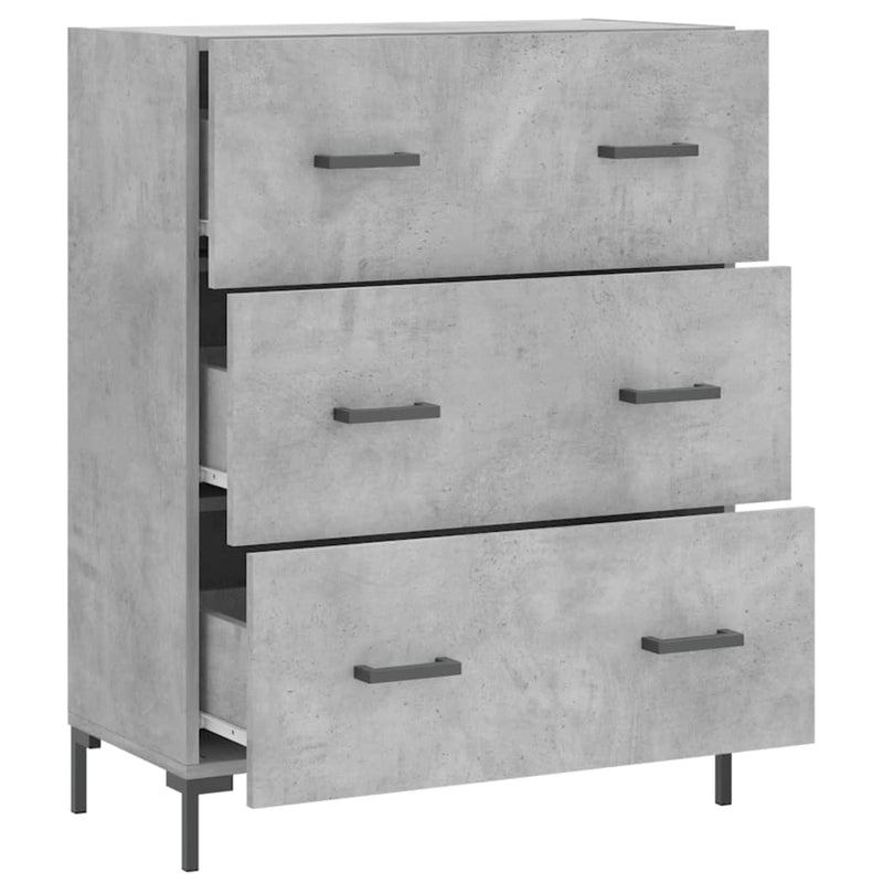 vidaXL betonszürke szerelt fa tálalószekrény 69,5 x 34 x 90 cm