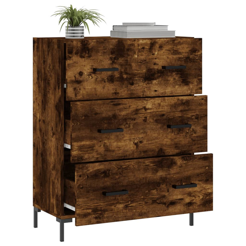 vidaXL füstös tölgy színű szerelt fa tálalószekrény 69,5 x 34 x 90 cm
