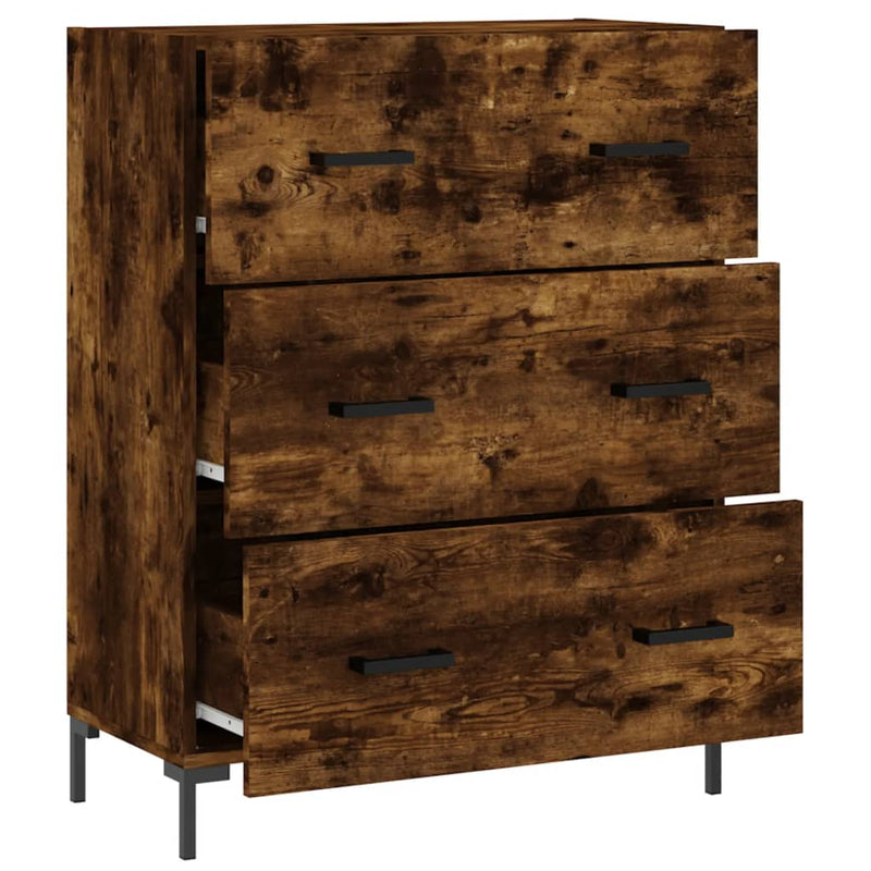 vidaXL füstös tölgy színű szerelt fa tálalószekrény 69,5 x 34 x 90 cm