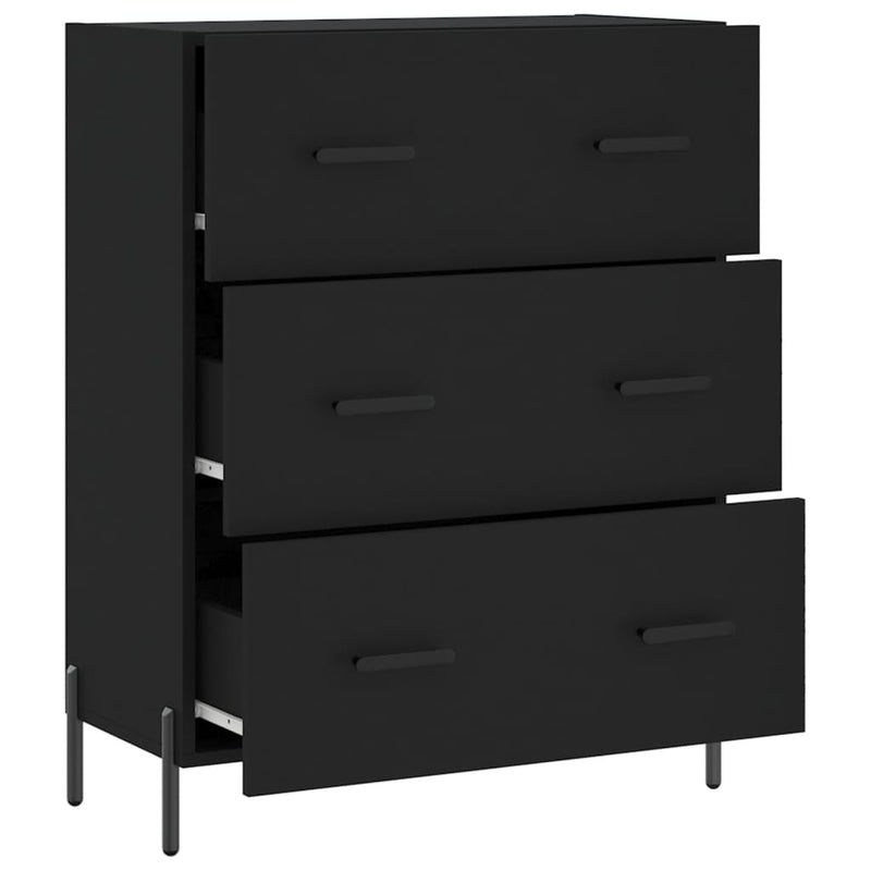 vidaXL fekete szerelt fa tálalószekrény 69,5 x 34 x 90 cm