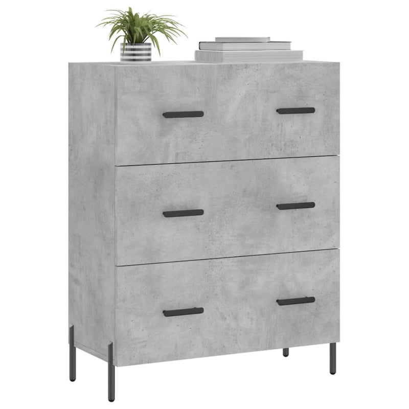 vidaXL betonszürke szerelt fa tálalószekrény 69,5 x 34 x 90 cm