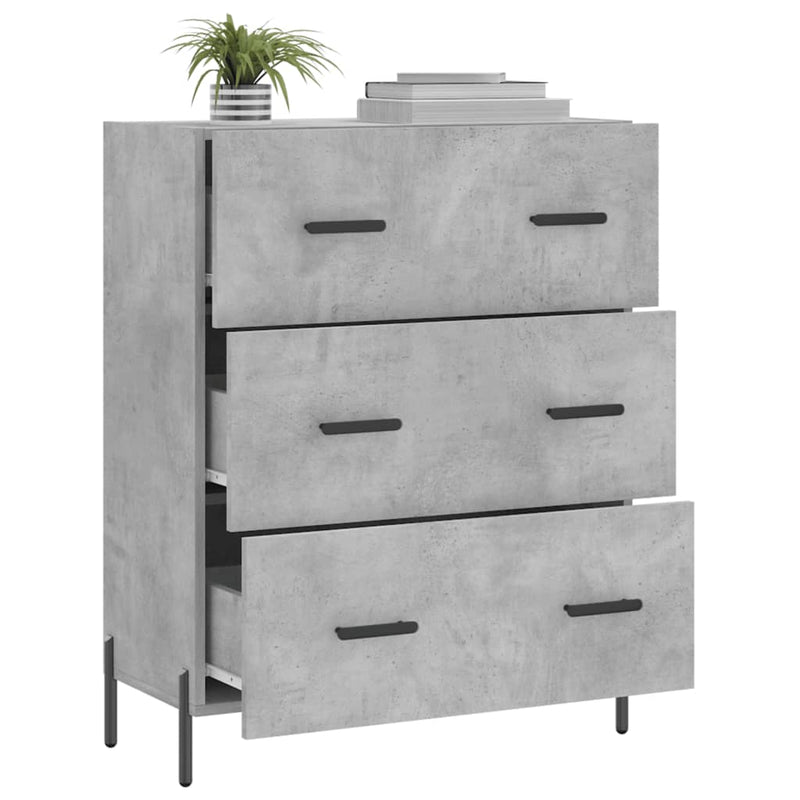 vidaXL betonszürke szerelt fa tálalószekrény 69,5 x 34 x 90 cm