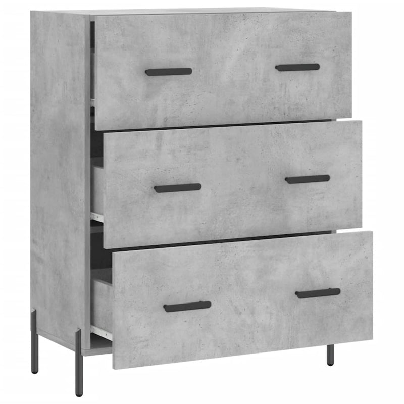 vidaXL betonszürke szerelt fa tálalószekrény 69,5 x 34 x 90 cm