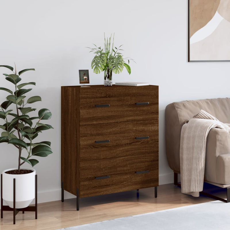 vidaXL barna tölgy színű szerelt fa tálalószekrény 69,5 x 34 x 90 cm