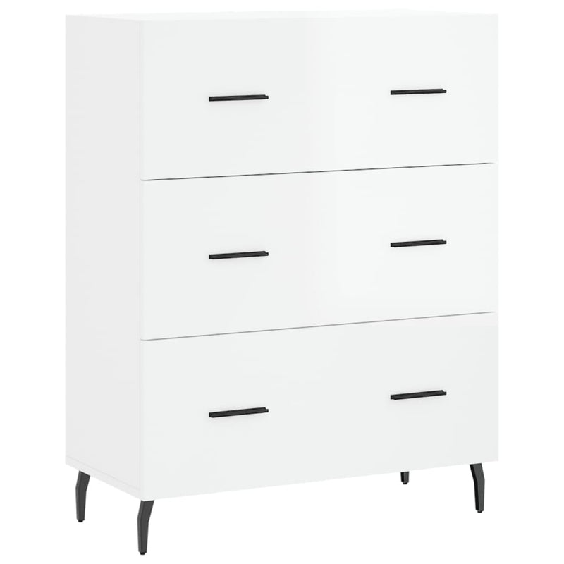vidaXL magasfényű fehér szerelt fa tálalószekrény 69,5 x 34 x 90 cm
