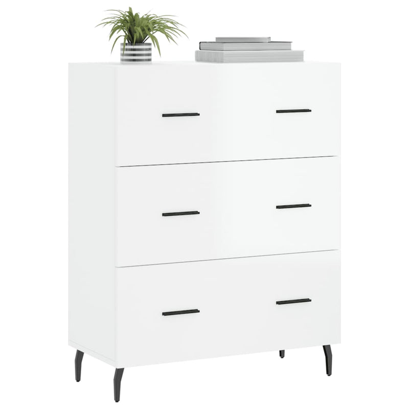 vidaXL magasfényű fehér szerelt fa tálalószekrény 69,5 x 34 x 90 cm