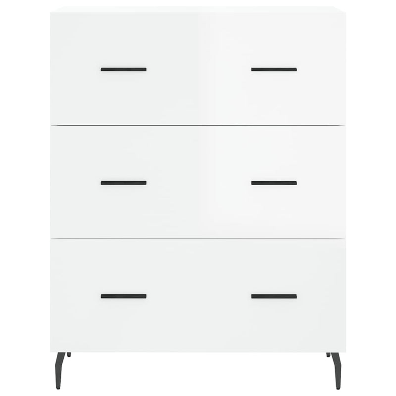 vidaXL magasfényű fehér szerelt fa tálalószekrény 69,5 x 34 x 90 cm
