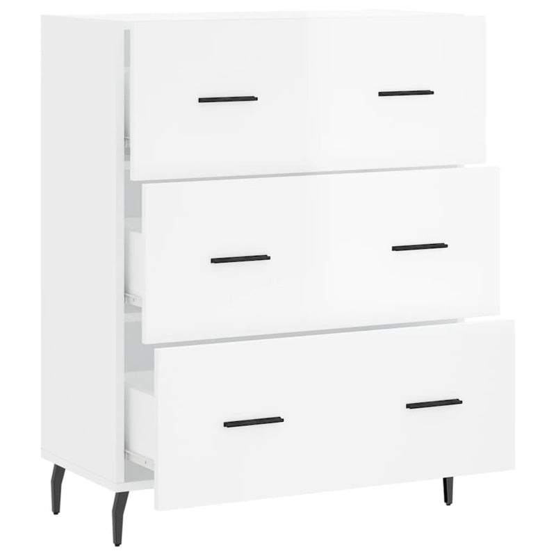 vidaXL magasfényű fehér szerelt fa tálalószekrény 69,5 x 34 x 90 cm